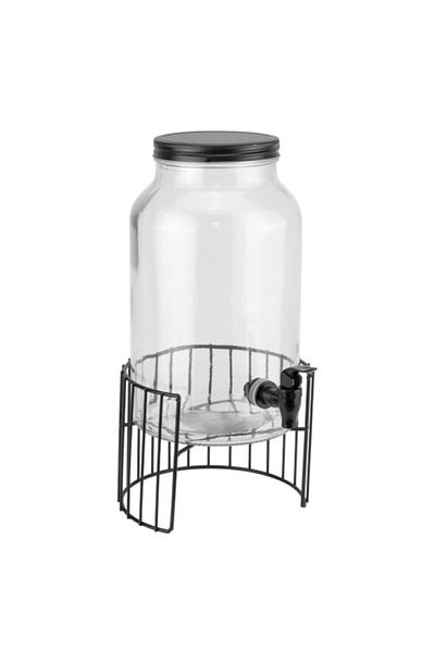 Raki Top glass dispenser jar with stand and tap 5.5 lt