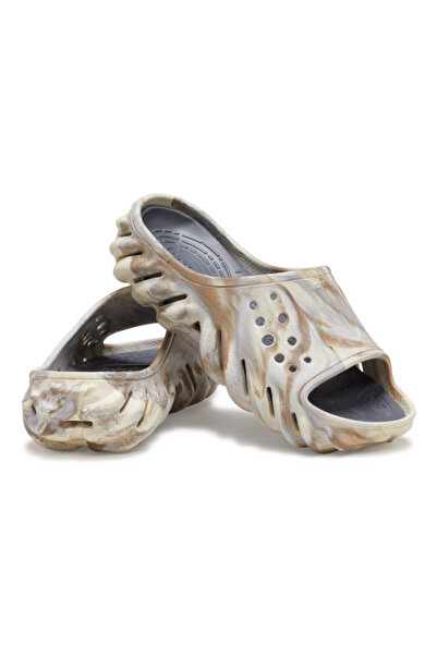 Crocs Echo Marbled Slide Kids Slippers - Bone/Multi