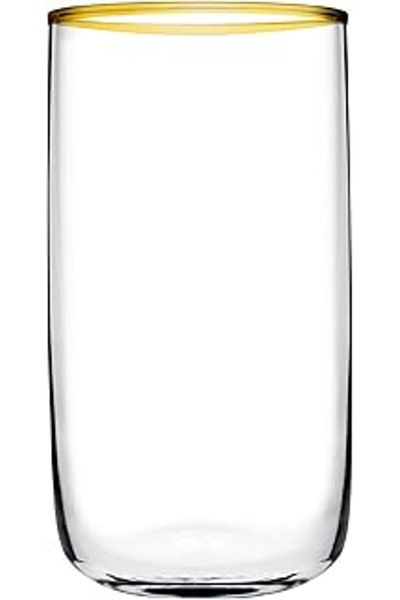 AMAZON TOHUM Pasabahce Golden Touch Soft Drink Glass - Set of 6 Transparent