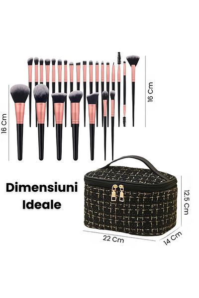AVYRA Set Pensule Machiaj Profesional 47 Piese Cu Fire Dense Si Tapered