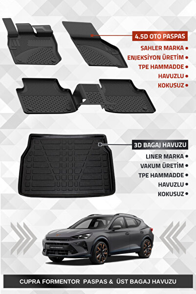 Sahler Cupra Formentor Mild Hybrid 2024+ Uyumlu 4.5D Premium Havuzlu Oto Pasp...