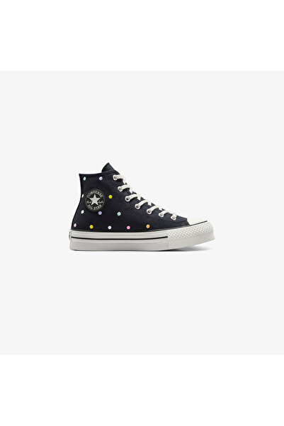 Converse Chuck Taylor All Star EVA Lift Polka Dots Çocuk Siyah Platform Sneaker