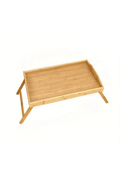 ROYALGROSS Bamboo Bed Enjoyment Tray with Folding Legs (50cm*30cm), Portable Tray