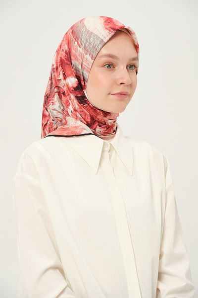 Madame Polo Τυπωμένο Φουλάρι Rayon Πολύχρωμο Αντιολισθητικό 90x90 εκ