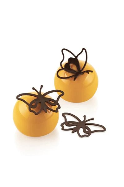 silikomart Silicone Mold for Butterfly Shape, Grace, 6 Cavities