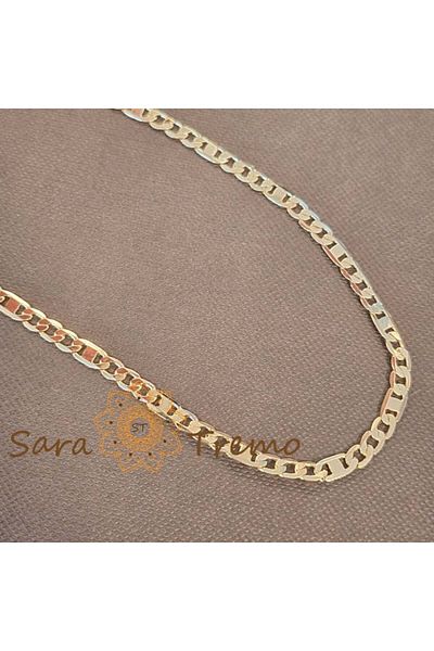 saratremo Unisex necklace plated with gold - modern 3-in-1 model with plates, 45 cm