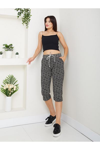 Banadamoda Women's Patterned Combed Cotton Capri