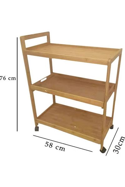 rexa Kitchen Storage Rack with Wheels – Beige | 76 x 58 x 30 cm | Multi-Tier Rolling Organizer