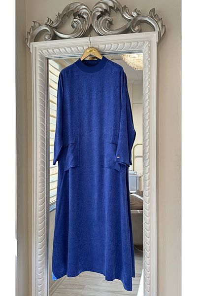 Invee 7136 Patterned Modal Dress - Sax