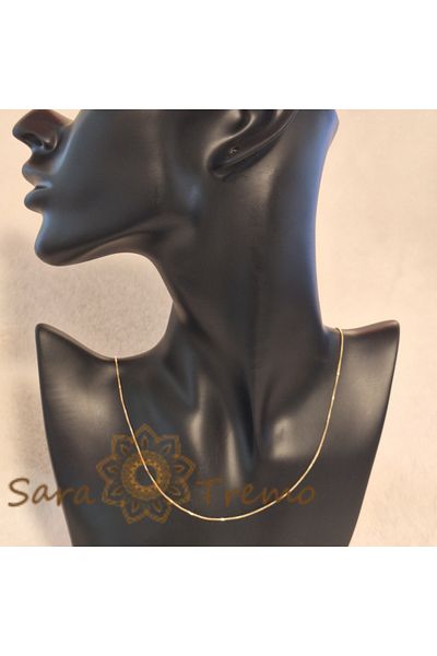 saratremo Fine Chain Plated with 18K Gold, Snake Type, 45 cm, Unisex