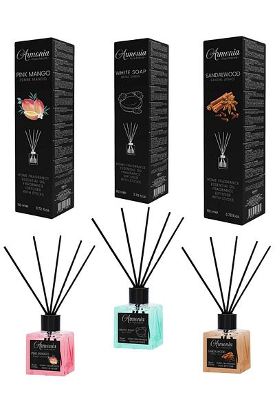 ARMONİA Room Air Freshener And Deodorizer 3x Mango Pink - Sandal - Soap