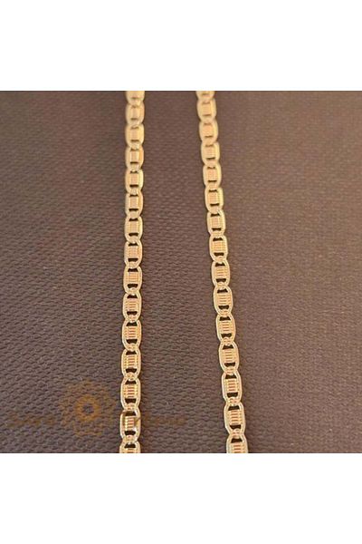 saratremo Classic chain with engraved plates, unisex, gold plated, 50 cm
