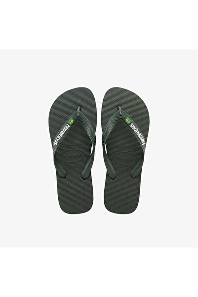 Havaianas Pánské zelené pantofle s logem Brazílie