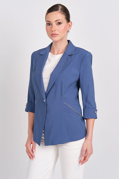 Ekol Jachetă de damă cu un singur buton cu mâneci duble 4144 Indigo
