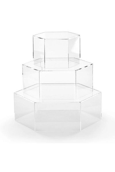 MODECOR Hexagonal cake display stand with 3 tiers