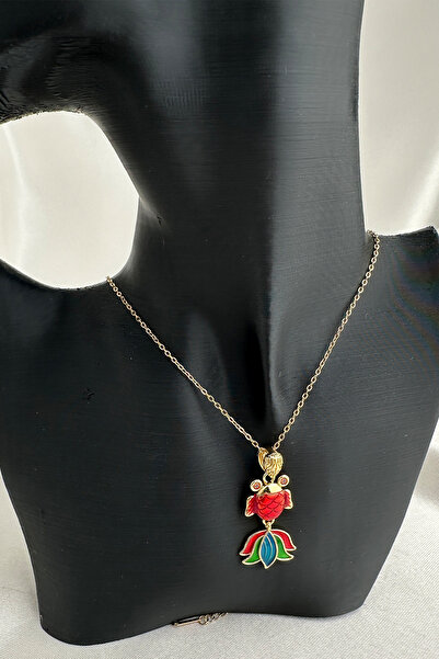 Modex Steel Gold Color Enamel Colored Fish Necklace (40cm)
