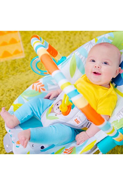 Bright Starts Rainforest Vibes Vibrating Bouncer, 0 - 6 Months