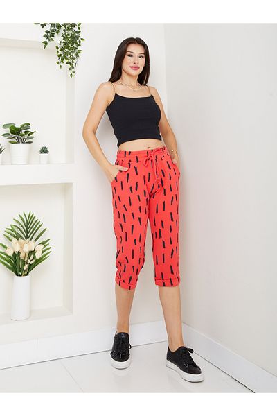 Banadamoda Women's Patterned Combed Cotton Capri