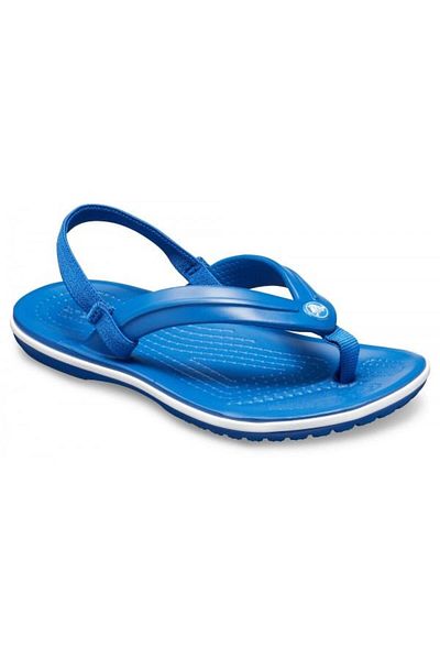 Crocs Kids' Crocband Strap Flip Clogs 24-25 EU - C8 US Blue - Blue Jean
