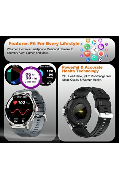 Singlait SQ69 Smartwatch, voice call, notifications, health monitoring, physical activities – Gray