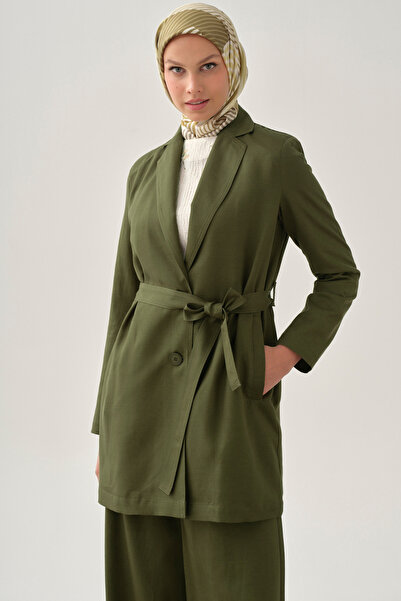 Tuğba Kuşaklı Blazer Ceket - Haki