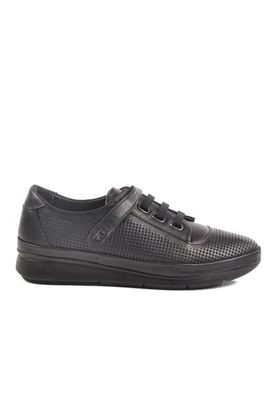 Voyager Black Printed Genuine Leather Women's Casual Shoes