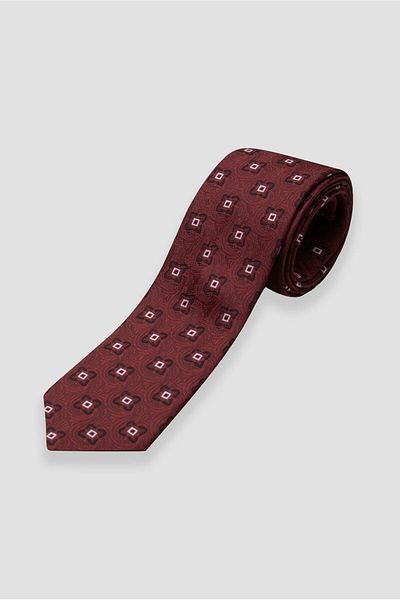 Abbate Tie 8 cm Microfiber Polyester Red Men's Patterned Tie