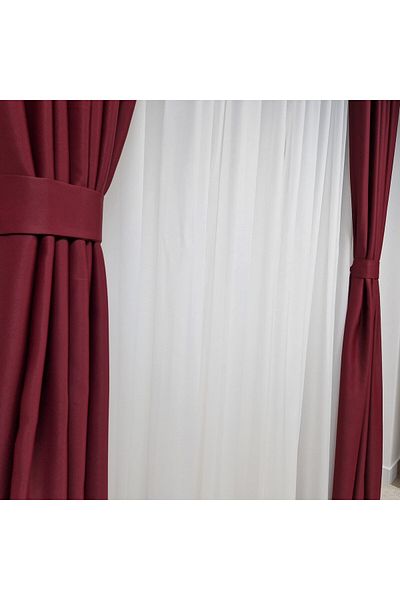 Perdelenoi by Igni Comex Blackout curtains Grena Uni with rejansa set of 2 pieces