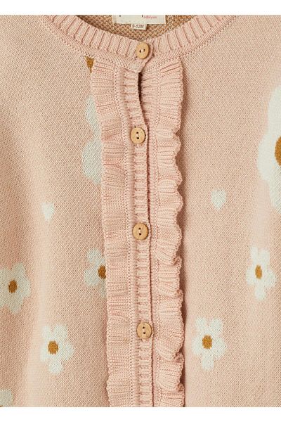 Uludağ Triko Pink Organic Cotton Floral Jumpsuit