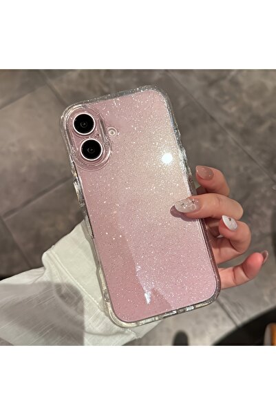 EDELFU iPhone 16 Plus Uyumlu Simli Şeffaf Kılıf – Yumuşak Silikon, Işıltılı T...