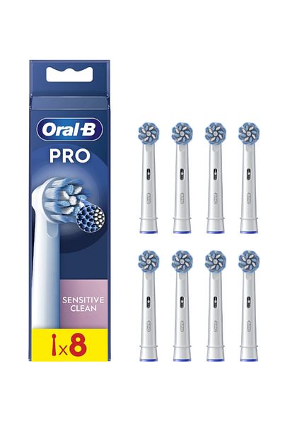 Oral-B | Wymienne główki szczoteczki do zębów | EB60X-8 Sensitive Clean Pro | Główki
