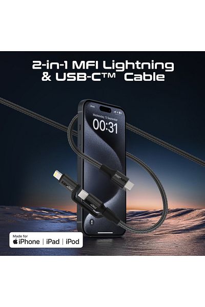 Promate 1.2m 60W High-Speed Charging Cable for All Devices, Apple MFi Certified