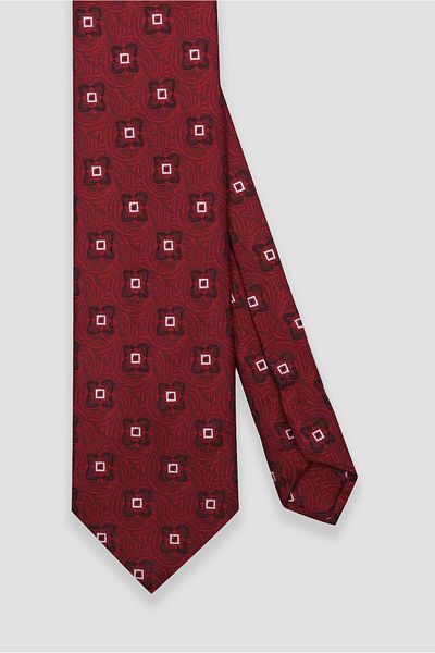 Abbate Tie 8 cm Microfiber Polyester Red Men's Patterned Tie