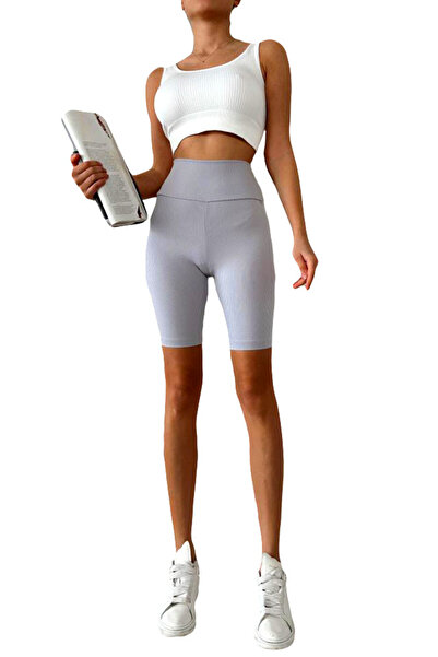 FashionForYou Finn shaping short tights, with wide waistband and tetra look, Grey