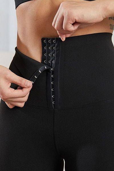 FashionForYou Colanți modelatori Nemo, cu corset în talie, negri, mărime M