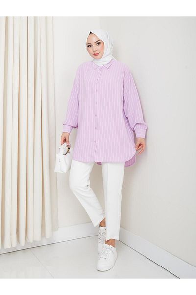 Kirazgym Striped Pattern, Anti-Sweat Fabric, Comfortable Fit Summer Tunic Shirt