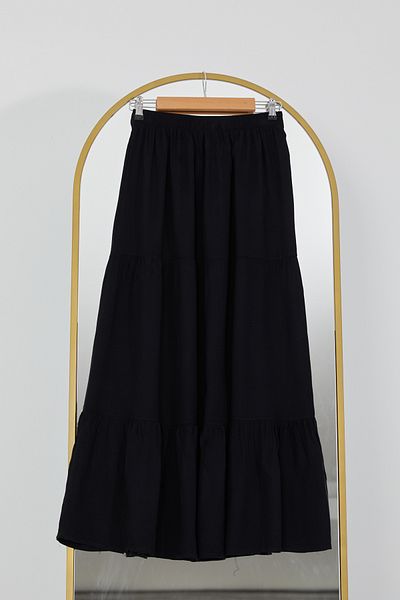 DPARİS Elastic Waist Layered Skirt