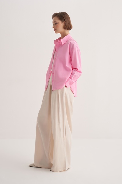 EBU Prive Women's Poplin Basic Shirt Light Pink
