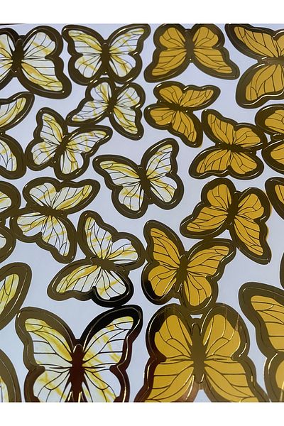 Ege Pastacılık Cake Decoration Decorative Butterfly 21 Pieces
