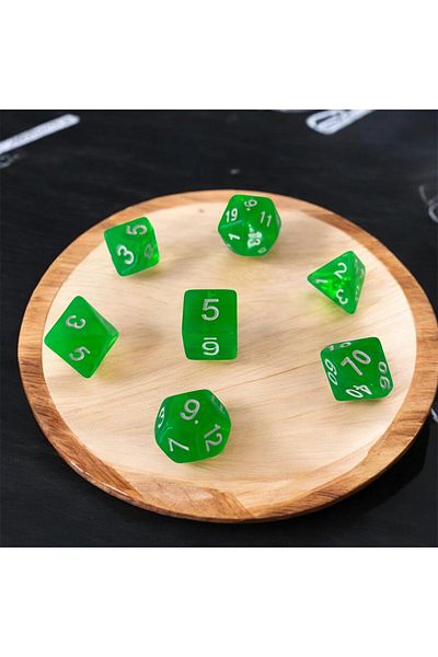 Le Majeur Dnd Frp Dice Set Set of 7 Dnd Dice Dungeons and Dragons Tabletop Game Dice Bright Green Pouch Gift
