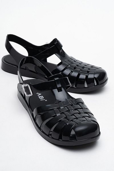 CCWAY AYAKKABI Closed Front Beach Sandals Black