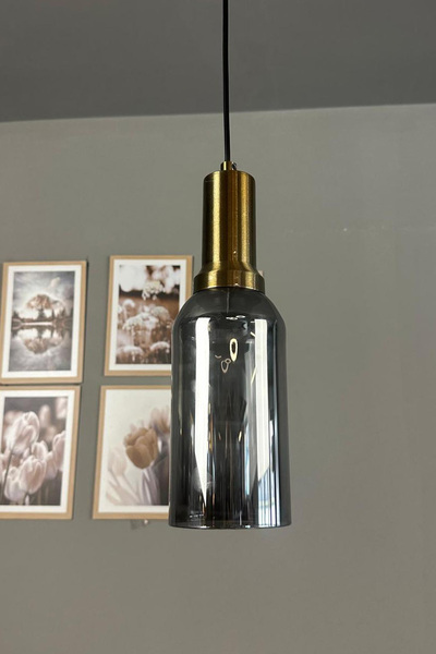 Bamyum Windy Cam Füme Tekli Avize Eskitme Fener Başlık Retro Sarkıt Lamba Salon Aydınlatma