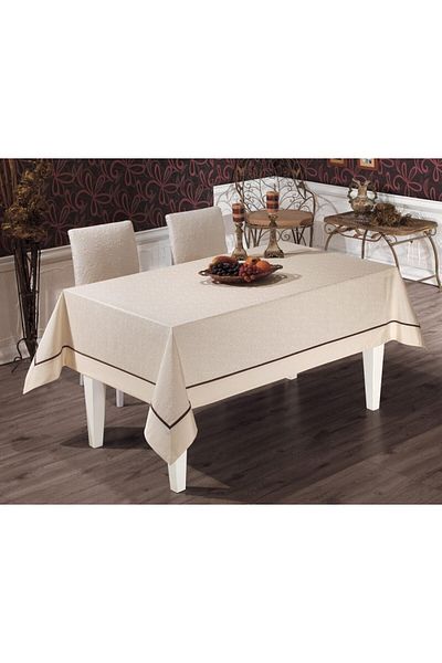 TABE Daisy damask tablecloth 160x220cm, cream