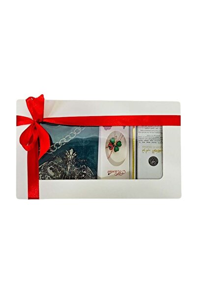 OEM Opalia set with scarf, Arabic perfume Ard al Zaafaran 50 ml and martissor brooch