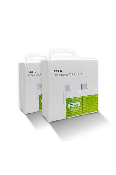 Generic 60W Type-C to Type-C Fabric Cable Compatible with All Android and iOS Devices in White