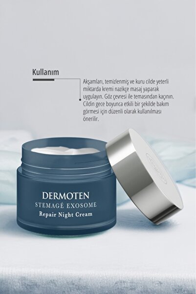 Dermoten StemAgé Exosome Kök Hücre / Onarıcı-Nemlendirici Gece Eksozom Kremi 50 ml
