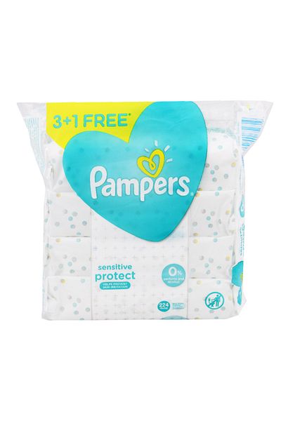 Pampers Baby Wipes for Sensitive Skin, Pack of 3 + 1 Free