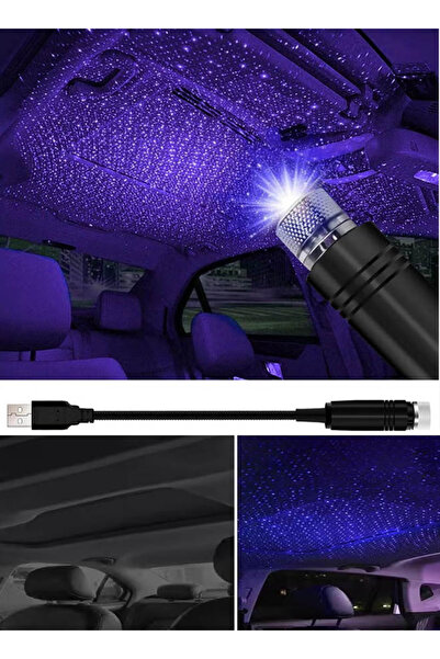 co arma مصباح360 درجة بروجيكتور للسيارة بإضاءة نجوم ومزود بمنفذ USB