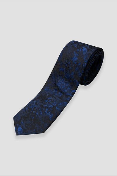 Abbate Tie 8 cm Microfiber Polyester Navy Blue Men's Patterned Tie