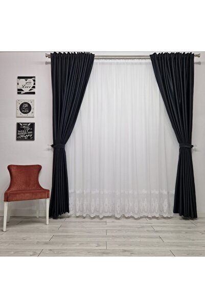 Perdelenoi by Igni Comex Blackout Drapes, Black, Set Of 2 Pieces